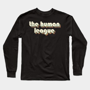 Vintage League Rainbow Letters Distressed Style Long Sleeve T-Shirt